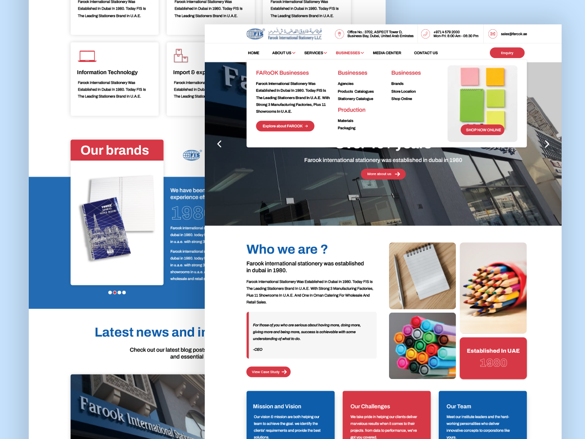 Stationery Corporate Website image2