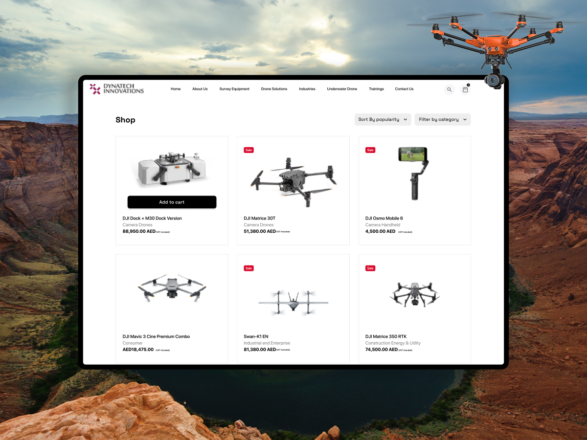 Drones and Accessories Ecommerce Website image2